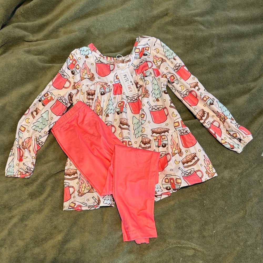 Festive Kids Matching Set - Pink and Cream